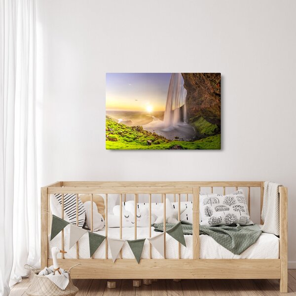 Tablou - Seljalandsfoss din spatele peșterii (90x60 cm)