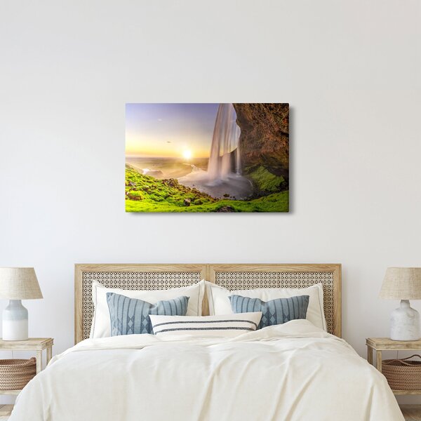 Tablou - Seljalandsfoss din spatele peșterii (90x60 cm)