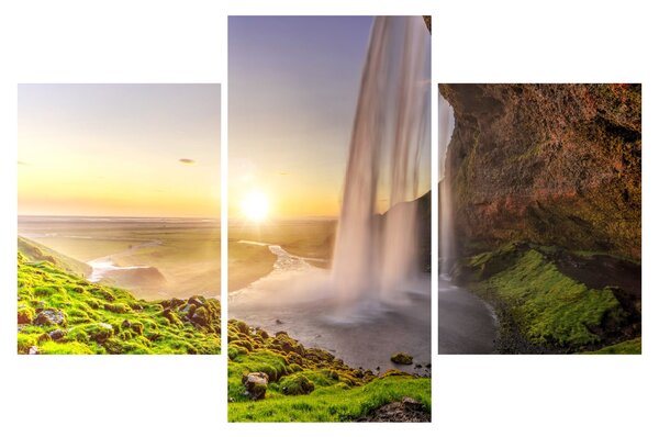 Tablou - Seljalandsfoss din spatele peșterii (90x60 cm)