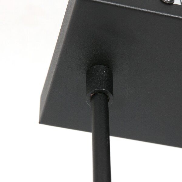Steinhauer Lampă suspendată Stang, negru/maro, lungime 140 cm, plută, 3 becuri., reglabil, Negru, Camera de zi / sufragerie, Metal, Modern