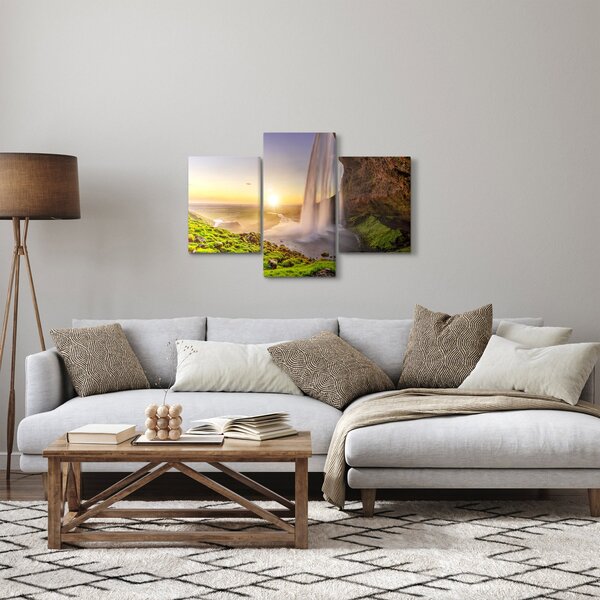 Tablou - Seljalandsfoss din spatele peșterii (90x60 cm)