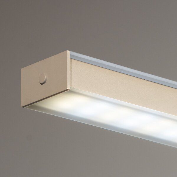 FISCHER & HONSEL Lampă suspendată LED Valeno, nisip, lungime 115 cm, CCT, dimmer tactil, reglabil, Bej, Camera de zi / sufragerie, Metal, Modern