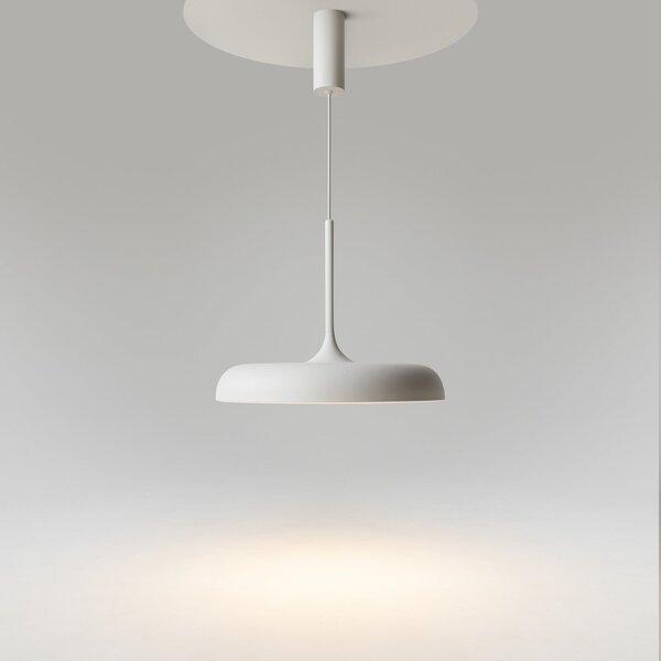 Maytoni Lampă suspendată LED Gerhard, Ø 40 cm, alb, metal, Alb, Camera de zi / sufragerie, Metal, Modern