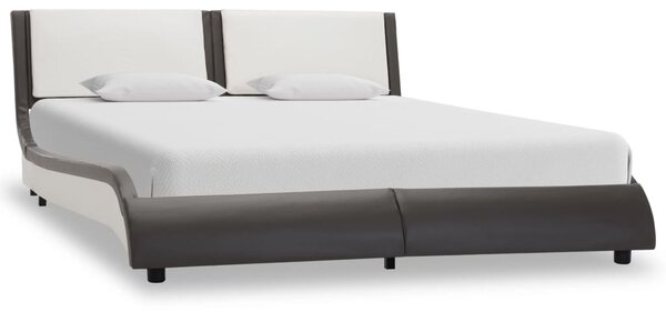 Cadru de pat, gri și alb, 120 x 200 cm, piele artificială