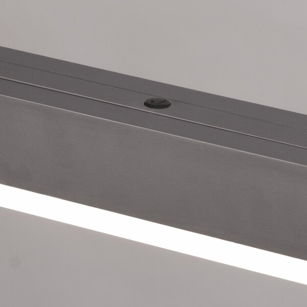FISCHER & HONSEL Lampă suspendată LED Vayana, gri, lungime 189 cm, dimmer tactil CCT, reglabil, Gri, Camera de zi / sufragerie, Metal, Modern