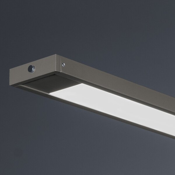 FISCHER & HONSEL Lampă suspendată LED Marlo, gri, lungime 120 cm, CCT, dimmer tactil, reglabil, Maro / Rugină, Camera de zi / sufragerie, Metal, Modern