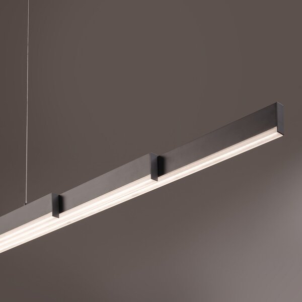 FISCHER & HONSEL Lampă suspendată LED Vayana, gri, lungime 189 cm, dimmer tactil CCT, reglabil, Gri, Camera de zi / sufragerie, Metal, Modern