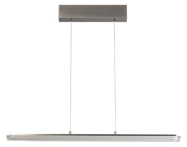 FISCHER & HONSEL Lampă suspendată LED Torvi, nichel, lungime 88 cm, CCT, dimmer tactil, reglabil, Metalic, Camera de zi / sufragerie, Metal, Modern