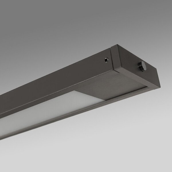 FISCHER & HONSEL Lampă suspendată LED Marlo, gri, lungime 120 cm, CCT, dimmer tactil, reglabil, Gri, Camera de zi / sufragerie, Metal, Modern