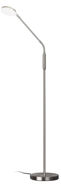 FISCHER & HONSEL Lampadar LED Sorento nichel, înălțime 138 cm, CCT, dimmer tactil, reglabil, Metalic, Camera de zi / sufragerie, Metal, Modern