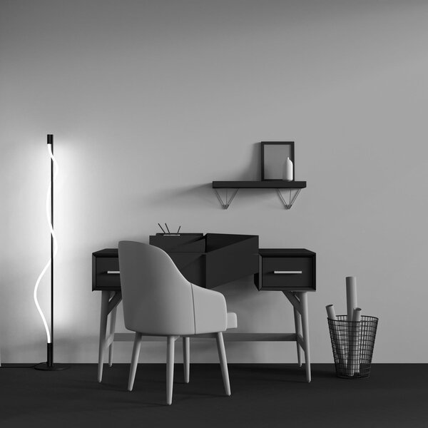 Maytoni Lampadar LED Tau, negru, aluminiu, înălțime 150 cm, Negru, Camera de zi / sufragerie, Aluminiu, Modern