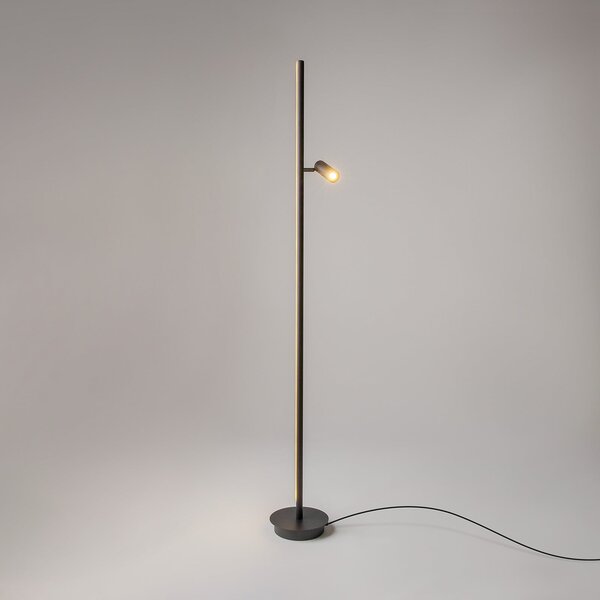 Maytoni Lampadar LED Thin, negru, aluminiu, înălțime 155 cm, dimabil, reglabil, Negru, Camera de zi / sufragerie, Aluminiu, Modern