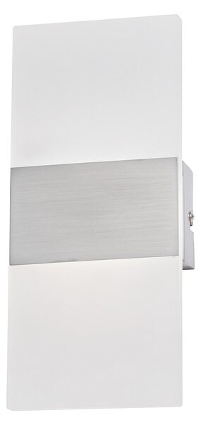 FISCHER & HONSEL Aplică de perete LED FODER, culoare nichel, înălțime 27 cm, întrerupător, Metalic, Camera de zi / sufragerie, Metal, Modern
