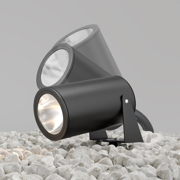 Maytoni Spot LED cu țeapă Bern, grafit, Ø 13 cm, IP65, Gri, Aluminiu