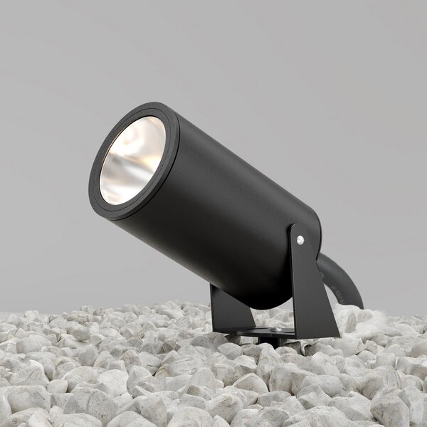 Maytoni Spot LED cu țeapă Bern, grafit, Ø 13 cm, IP65, Gri, Aluminiu