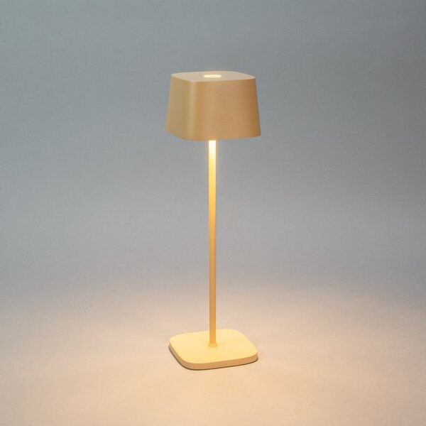 Konstsmide Lampa de masă cu LED și baterie reîncărcabilă Capri, înălțime 36 cm, culoare, reglabil, Bej, Camera de zi / sufragerie, Metal, Modern