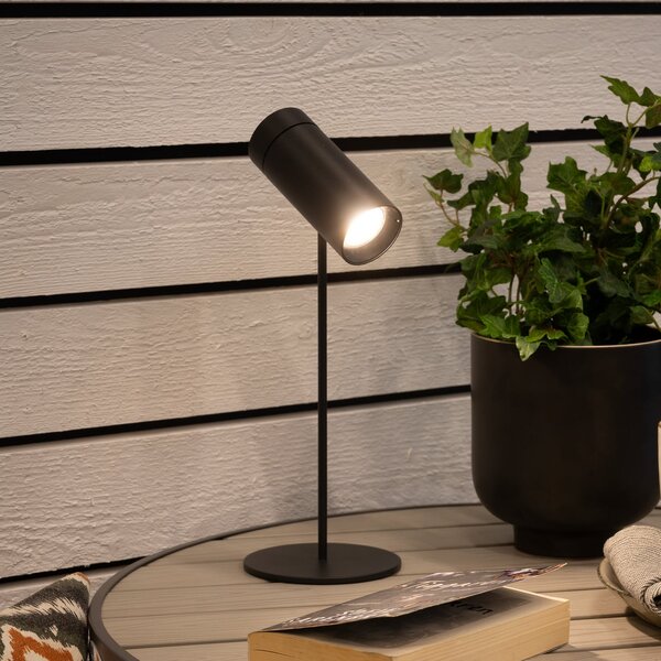 Konstsmide Lampă de masă cu LED și baterie Multi, negru, înălțime 30 cm, IP54, reglabil, Negru, Camera de zi / sufragerie, Aluminiu, Modern