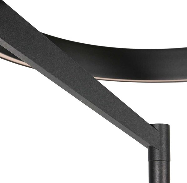 Steinhauer Lampadar LED Mykty, negru, înălțime 170 cm, metal cu 2 becuri CCT, reglabil, Negru, Camera de zi / sufragerie, Metal, Modern