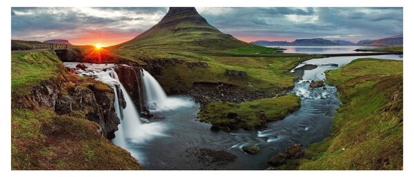 Tablou - Kirkjufell la apus (120x50 cm)