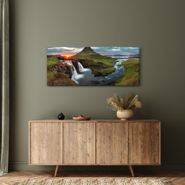 Tablou - Kirkjufell la apus (120x50 cm)