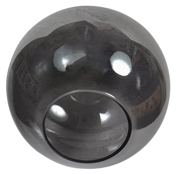 Mexlite Lampa de masă Bloeba, negru/gri fum, Ø 20 cm, glob din sticlă, Gri, Camera de zi / sufragerie, Sticlă