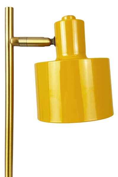 Dyberg Larsen Lampa de masă cu baterie LED Ocean Mini, curry/turcoaz, reglabil, Galben, Camera de zi / sufragerie, Metal, Scandinavă