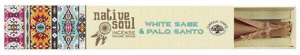 Betisoare de tamaie parfumate Native Soul - Salvie Alba si Palo Santo 23cm
