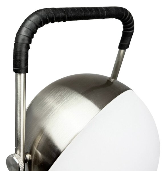 Dyberg Larsen Lampa de masă cu LED-uri Mova, negru, IP44, reglabil, Crom, Camera de zi / sufragerie, Metal, Scandinavă