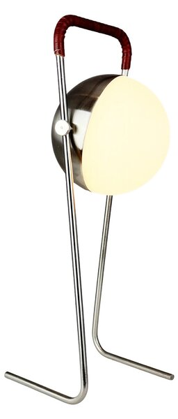 Dyberg Larsen Lampa de masă cu LED-uri Mova, bordeaux, IP44, reglabil, Crom, Camera de zi / sufragerie, Metal, Scandinavă