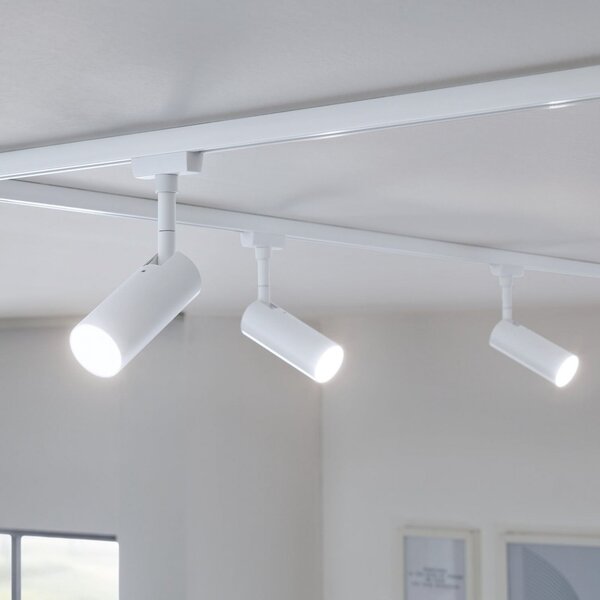 Paulmann URail Tubo Spot, 3 trepte de intensitate, 3.000K, alb semnal, reglabil, Alb, Camera de zi / sufragerie, Metal, Modern