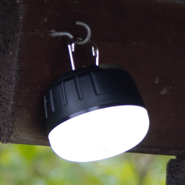 FH Lighting Lampă LED exterioară cu baterie 850948, negru/alb, Ø 7 cm, plastic, reglabil, Negru, Plastic, Modern