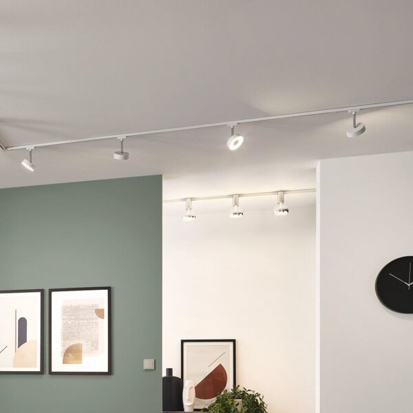 Paulmann URail Spot LED Circle dimabil 3.000K alb semnal, reglabil, Alb, Camera de zi / sufragerie, Metal, Modern