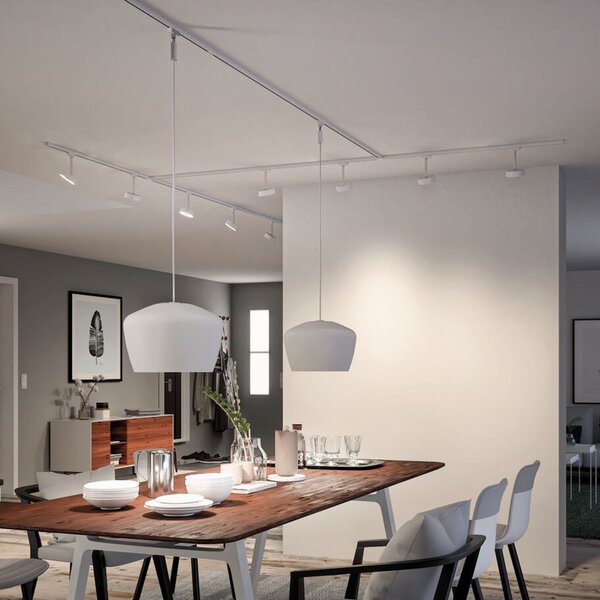 Paulmann URail Spot LED Circle dimabil 3.000K alb semnal, reglabil, Alb, Camera de zi / sufragerie, Metal, Modern
