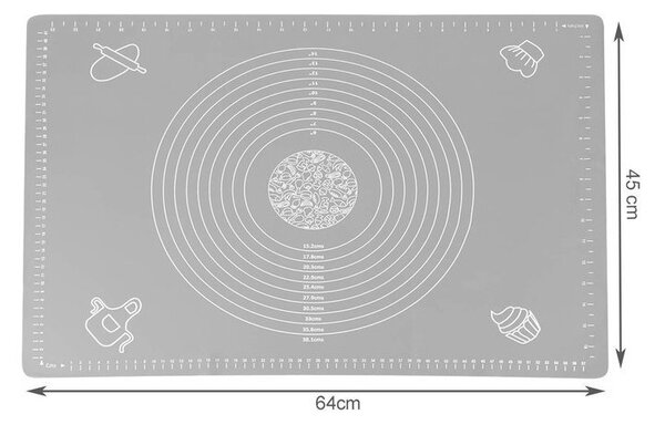 Plansa framantat aluat pentru masa, rezistenta temperaturi ridicate, material antiaderent, silicon, 64x45 cm, gri