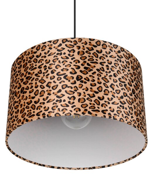Reality Leuchten Lampă suspendată Pardina, maro pestriț/negru, Ø 40 cm, metal, reglabil, Maro / Rugină, Camera de zi / sufragerie, Metal, Modern