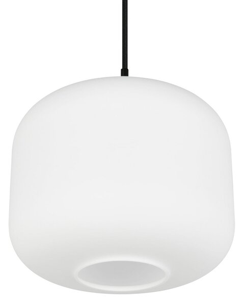 Reality Leuchten Lampă suspendată Signe, Ø 25 cm, albă, sticlă, E27, reglabil, Alb, Camera de zi / sufragerie, Metal, Modern
