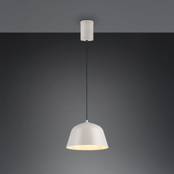 Reality Leuchten Lampă suspendată Tova, gri deschis, Ø 30 cm, metal, E27, reglabil, Gri, Camera de zi / sufragerie, Metal, Modern