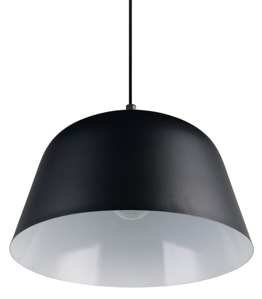 Reality Leuchten Lampă suspendată Tova, negru mat, Ø 30 cm, metal, E27, reglabil, Negru, Camera de zi / sufragerie, Metal, Modern