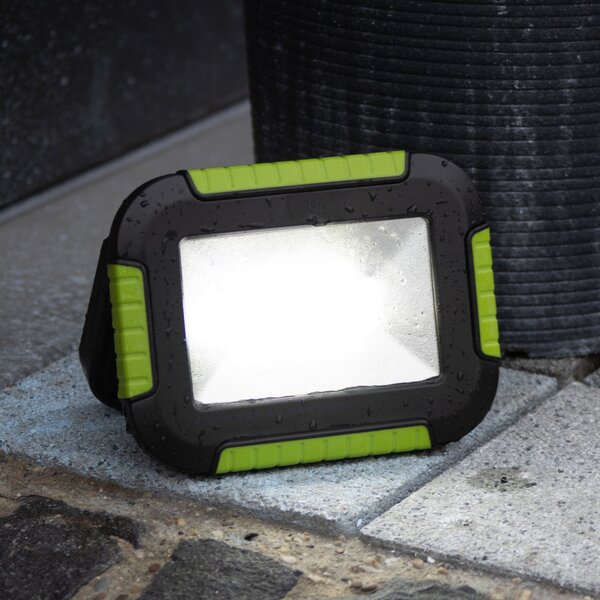 FH Lighting Proiector exterior cu baterie LED 850946, negru/verde, lungime 16 cm, reglabil, Negru, Plastic, Modern