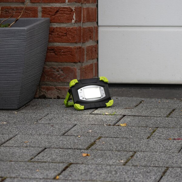 FH Lighting Proiector exterior cu baterie LED 850947, negru/verde, lungime 17 cm, reglabil, Negru, Plastic, Modern