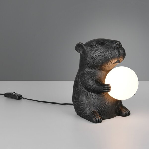 Reality Leuchten Lampa de masă Capi, negru, înălțime 25 cm, rășină sintetică, G9, Negru, Camera de zi / sufragerie, Plastic, Viața tânără