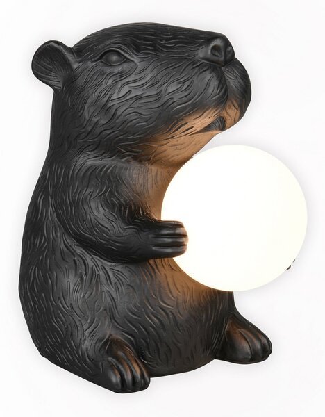 Reality Leuchten Lampa de masă Capi, negru, înălțime 25 cm, rășină sintetică, G9, Negru, Camera de zi / sufragerie, Plastic, Viața tânără