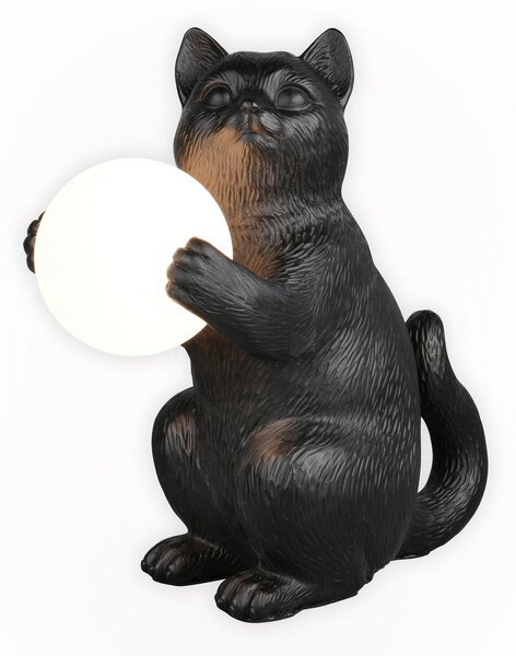 Reality Leuchten Lampa de masă Gatio, negru, înălțime 30 cm, rășină sintetică, G9, Negru, Camera de zi / sufragerie, Plastic, Viața tânără