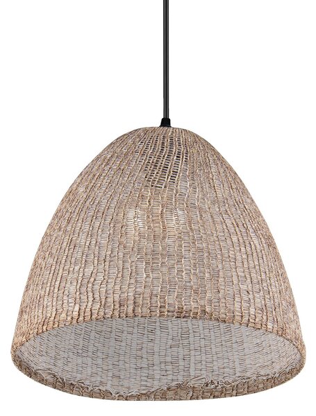 Reality Leuchten Lampă suspendată Kibito, crem, Ø 32 cm, textil, E27, reglabil, Bej, Camera de zi / sufragerie, Țesătură / Textil