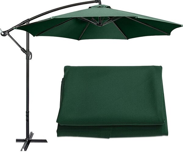 Umbrela de gradina, diametru 300 cm, manivela, reglabila, impermeabila, cadru otel, verde