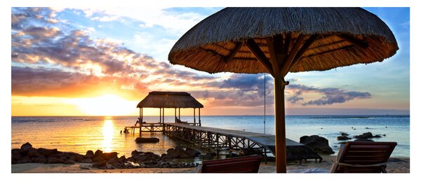 Tablou - Apus de soare în Mauritius (120x50 cm)