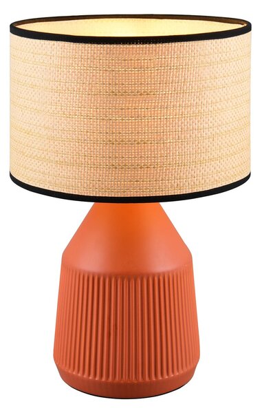 Reality Leuchten Lampa de masă Formentera, teracotă/bej 43 cm ceramică/hârtie, Maro / Rugină, Camera de zi / sufragerie, Ceramică