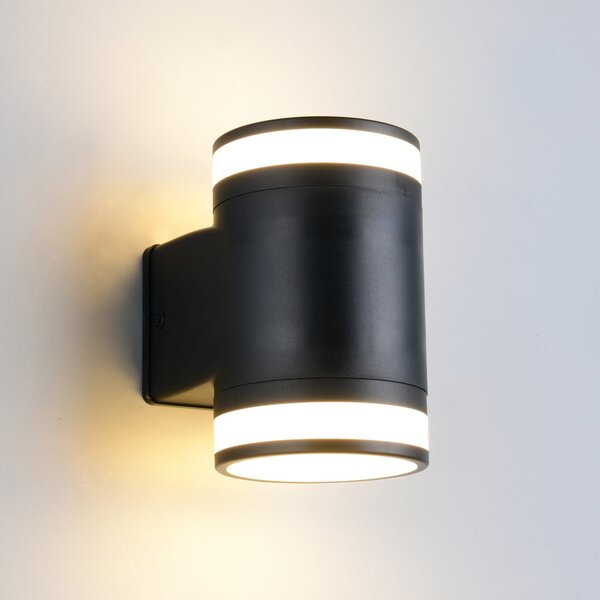 Reality Leuchten Lampă LED pentru exterior Cusco, negru, înălțime 14 cm, IP44 GX53-LED, Negru, Plastic