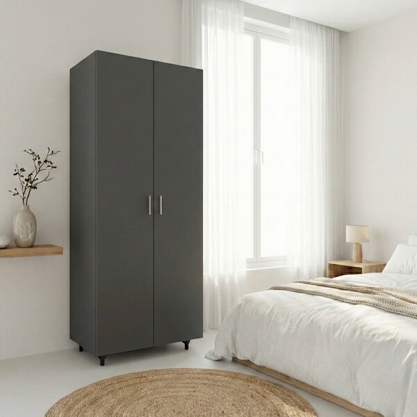 Dulap cu 4 rafturi , Culoare Gri Antracit , H200 x A40 x L80 ,Balamale soft close, PAL 18 mmi Antracit, 200x40x80 ,Balamale soft close, Pal 18 mm