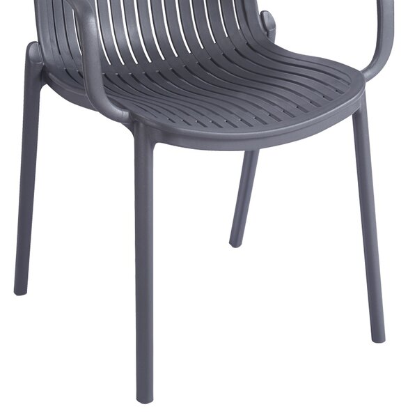 Scaun de gradina Stivuibil, Teragi, Antracit, 57x59x82 cm